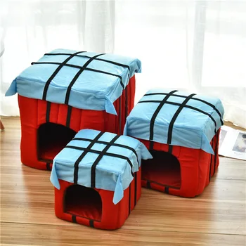 

Winter Home Closed Type Cat Dog Bed House Soft Warm for Small Dog House Sleeping Mat Pad Nest Kennel Animal Pet Supplies