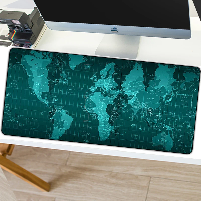  SOVAWIN 800x300mm Large Gaming Mouse Pad World Map Natural Rubber Locking Edge XL MousePad Game Key