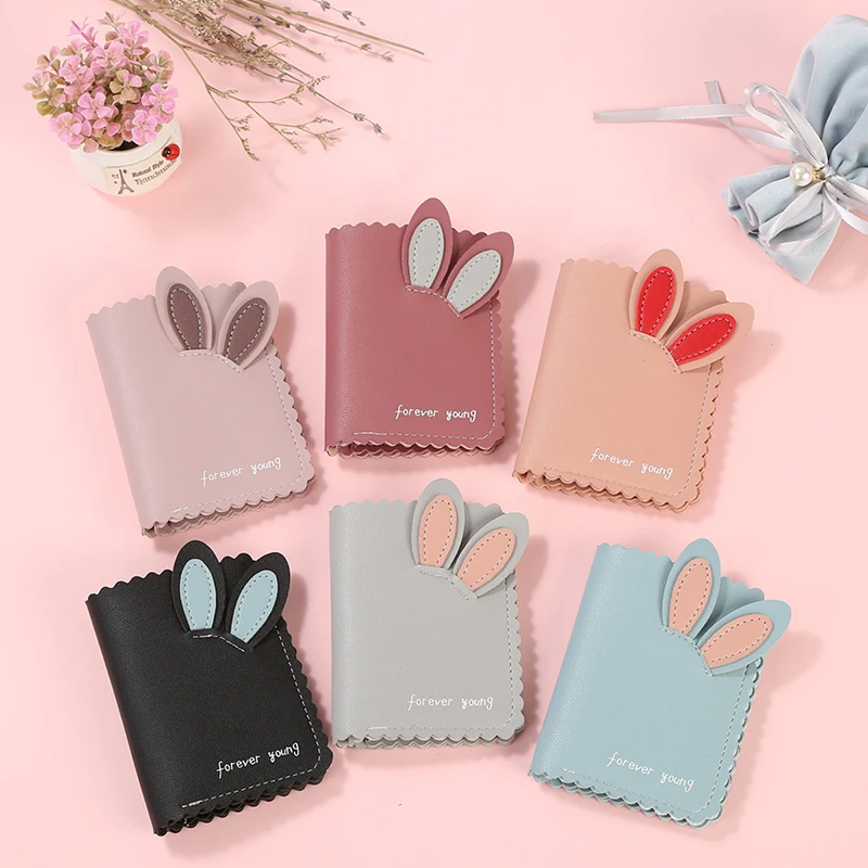 

NEW fashion Ladies Wallets Girls Short Cute Rabbit Ears Purses Lovely Woman Coin Card Holder Soft Leather Package