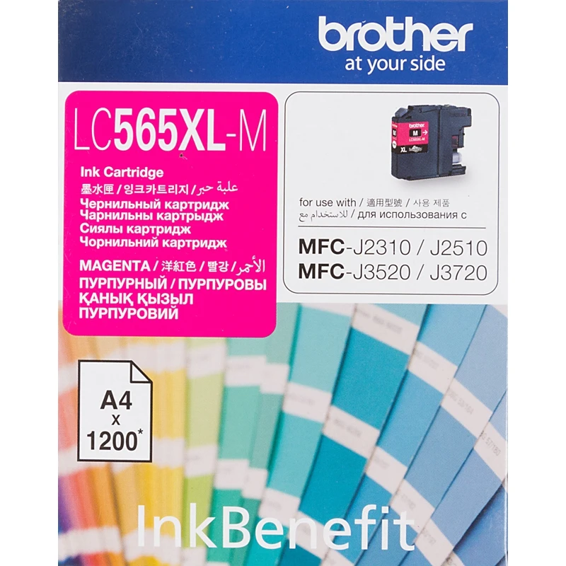 Картридж струйный Brother LC565XLM пурпурный(1200стр.) для Brother MFC-J2510