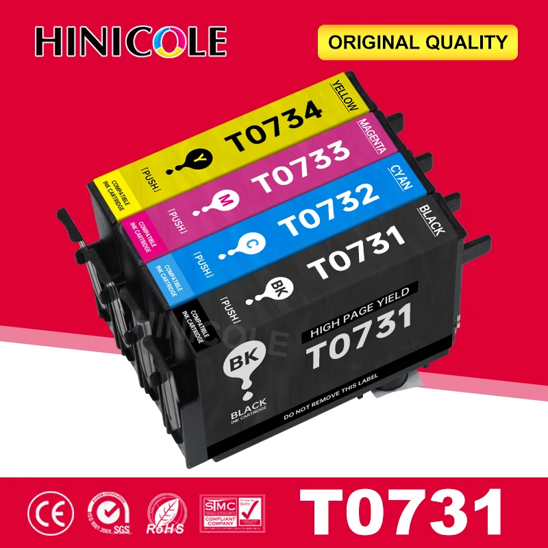 Набор из 4 цветных картриджей T0731 - T0734 73 73n для принтера Epson Stylus CX7300 CX8300 C79 C90 CX5900F CX6900F