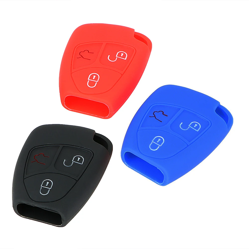 

LEEPEE For Mercedes Benz A Class W169 B C E S R CLK 3 Buttons Silicone Key Case for Car Key Protect Bag Auto Accessories