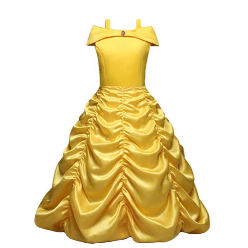 only dress Нарядный костюм принцессы «Красавица и Чудовище» для девочек; детское бальное платье для рождественской вечеринки; детское платье для дня рождения - Цвет: only dress