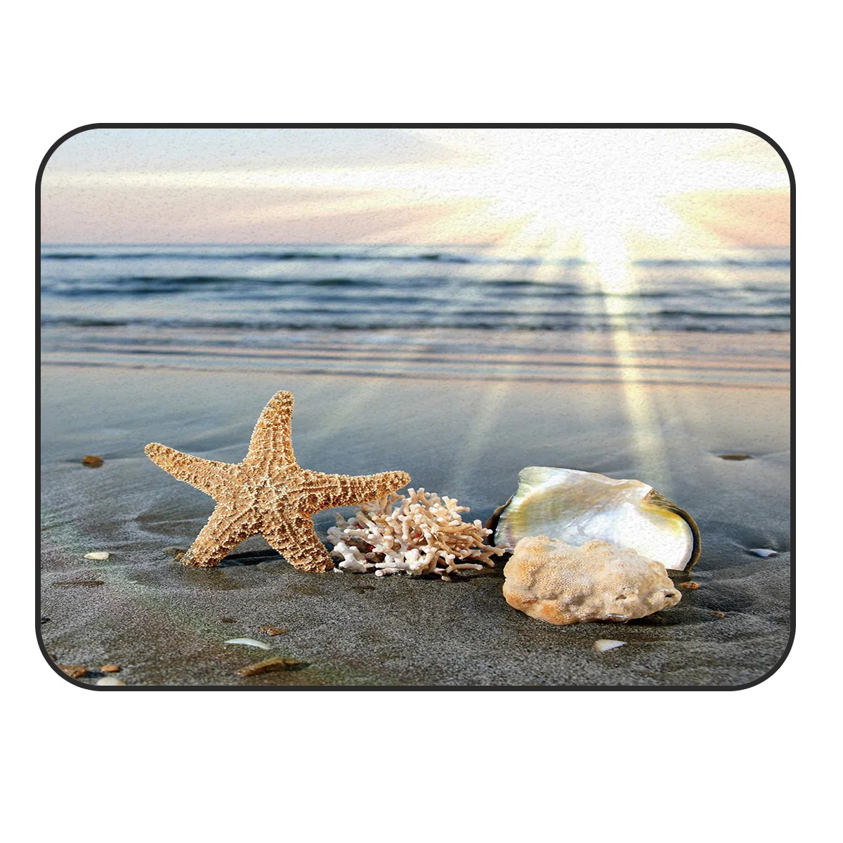 CHARMHOME Soft Carpet Anti-slip Rug Sunshine Beach Shell Starfish for Living Room Bedroom Mat Home Decoration Accessories | Дом и сад