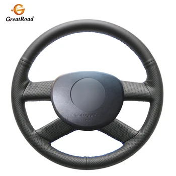 

Hand-stitched DIY Black PU Artificial Leather Car Steering Wheel Cover for Volkswagen VW Polo 2003-2006