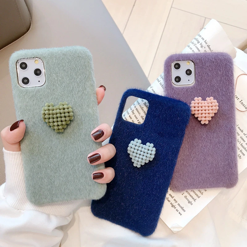 Luxury Girl Fashion Super Cute 3d Fluffy Love Heart Furry Case Cover For Iphone 11 Pro Xs Max Xr X 8 7 6 6s Plus Soft Phone Case Aliexpress Cellphones Telecommunications