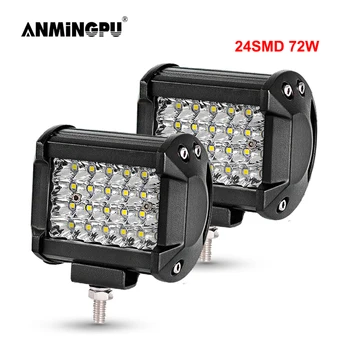 

ANMINGPU 2x 4" 7inch 72W 144W Spot LED Fog Light for Cars Truck ATV 4x4 Jeep 12V 24V LED Work Light Bar Offroad Driving Fog Lamp