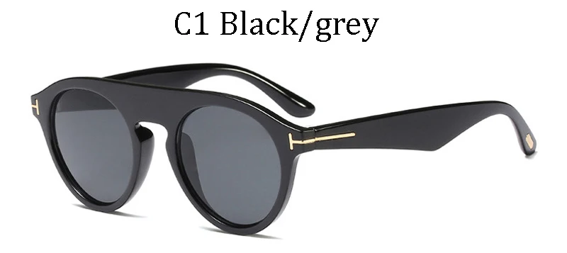 AOZE модные круглые винтажные темные очки Tom классический стиль дизайн градиентные брендовые солнцезащитные очки oculos de sol UV400 - Цвет линз: 92187 C1