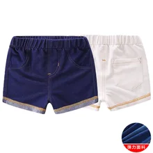 Летние детские штаны для мужчин и женщин, эластичные ковбойские штаны, популярные детские штаны в Корейском стиле, детские джинсовые шорты, Fashi