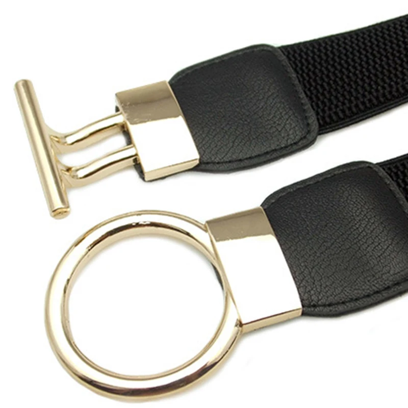 Women Buckle Waistband Wide Elastic Stretch Waist Belt For Women Dress