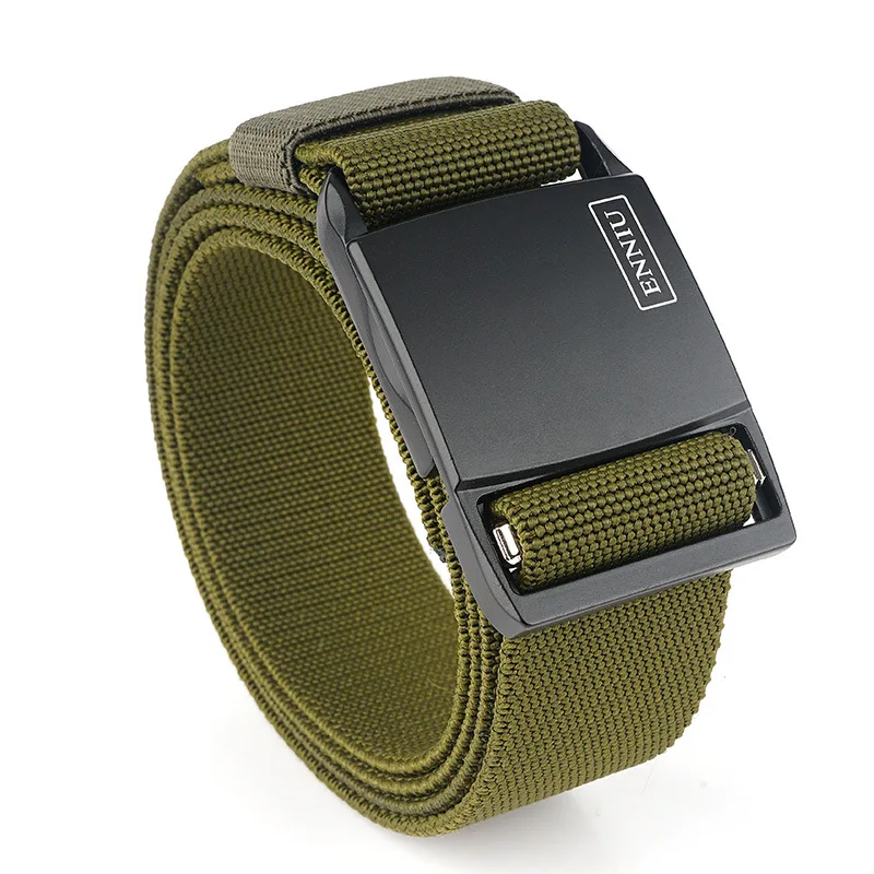 ArmyGreen HSSEE официальный подлинный эластичный ремень жесткий металл высокая прочность магнитная пряжка унисекс спортивный непористый ремень быстросъемная пряжка - Цвет: ArmyGreen