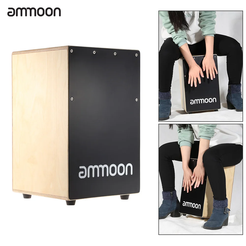 Ammoon деревянный Cajon ручной барабан детская коробка барабанный инструмент с резиновыми ножками 23*24*37 см