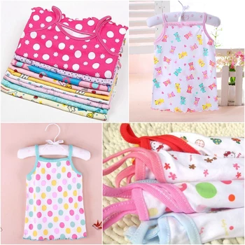 

5pcs/lot Children Camisole Halter Top Cotton Halter Top Children's Clothes Baby Tops Suit for 0-12months
