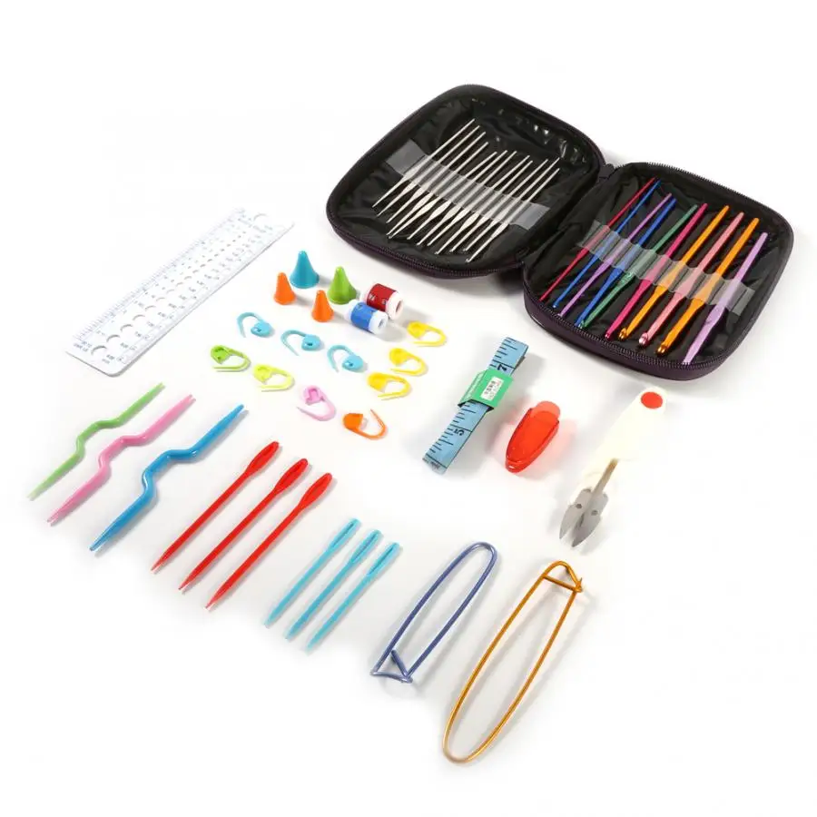 Многоцветные алюминиевые и стальные крючки для вязания спицы рукоделие