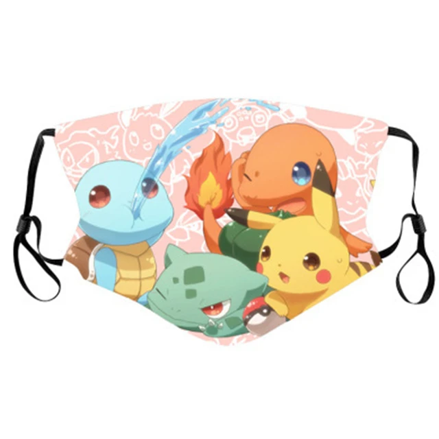 2021 New Pokemon Pikachu Cartoon Print Adult Dustproof Gauze Mask 8 Styles Protect Mask Must-have for Adults and Children Gift 2
