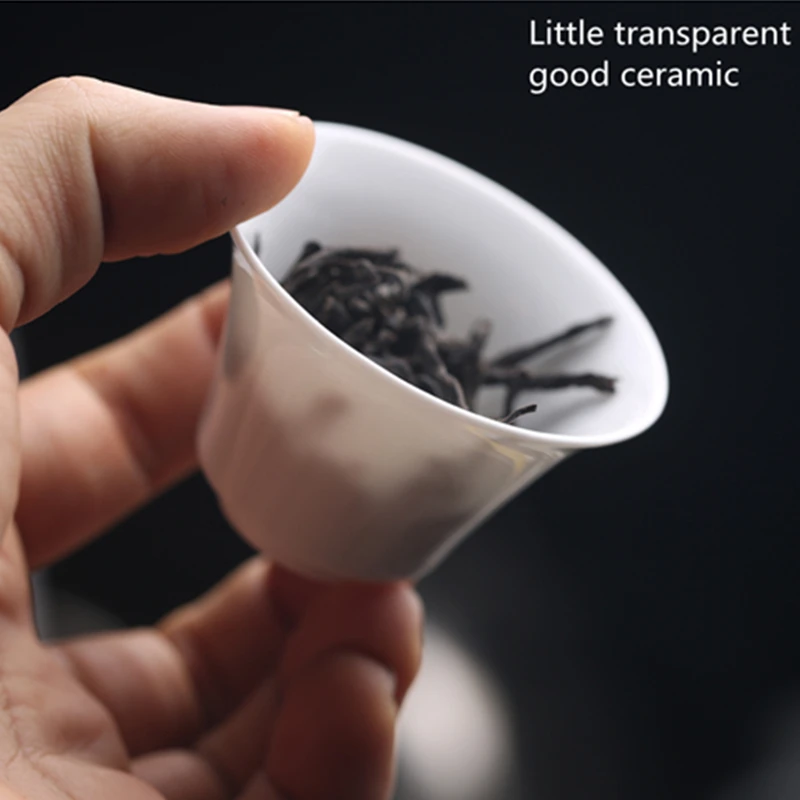 Mini 50ml Gaiwan For Tea Solid White Porcelain Tureen Lid Teaware Travel Kung Fu Tea Set Chinese Cup Small Bowls Chawan