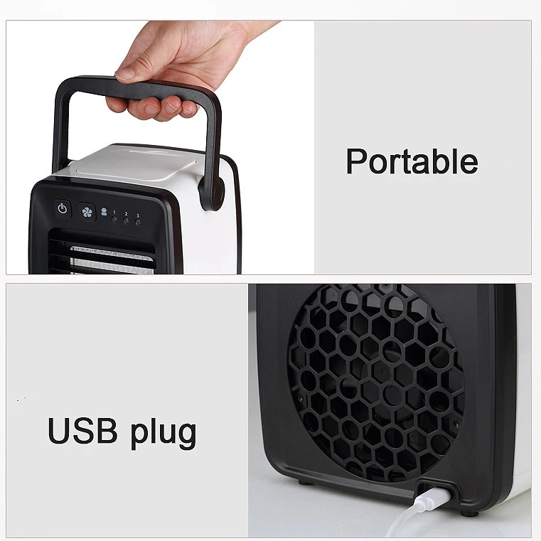 Мини Usb 3 в 1 настольный Персональный вентилятор охладитель воздуха холодильное увлажнение очистка воздуха, питание от Usb, тихая работа