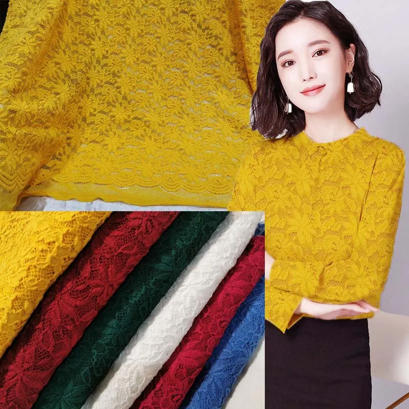 

1 м/лот 150 см в ширину Изысканная тянущаяся волнистая кружевная ткань 3D полый тисненый низ рубашка ткань одежда ткань AC304