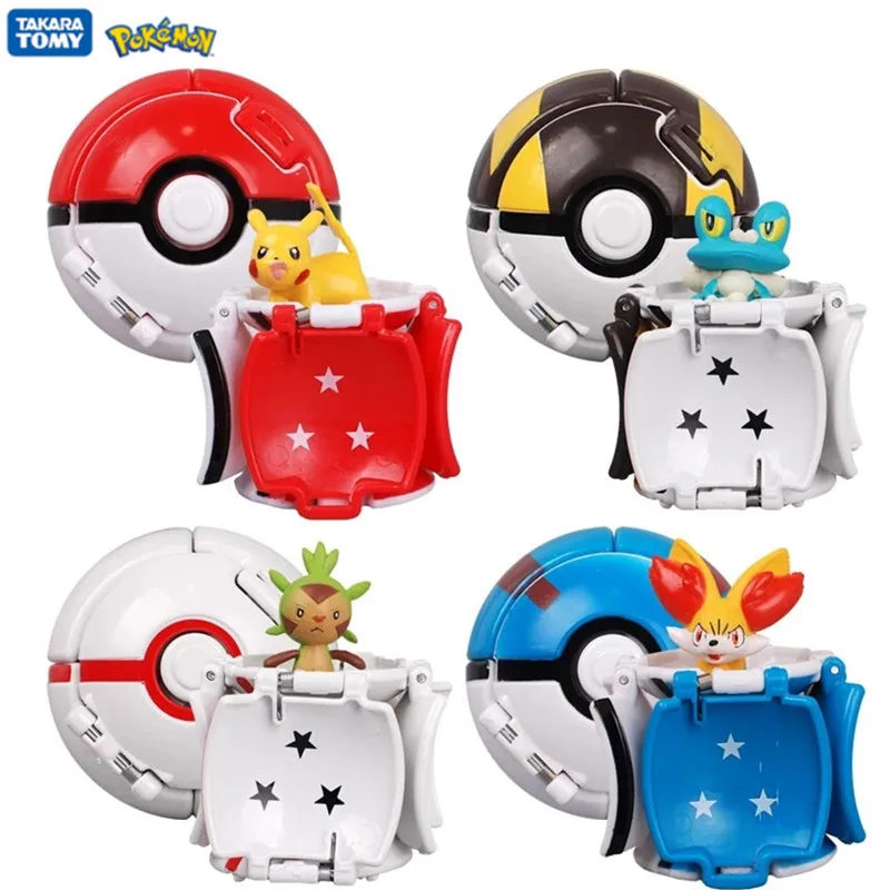 4 шт./компл. TOMY Покемон эльф мяч покебол Pikachu Карманный Монстр вариант игрушки