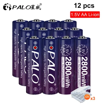 

Palo 1-16pcs 1.5V AA Rechargeable Battery 1.5V li-ion lithium ion polymer pre-charged aa 2A batteria constant voltage for camera