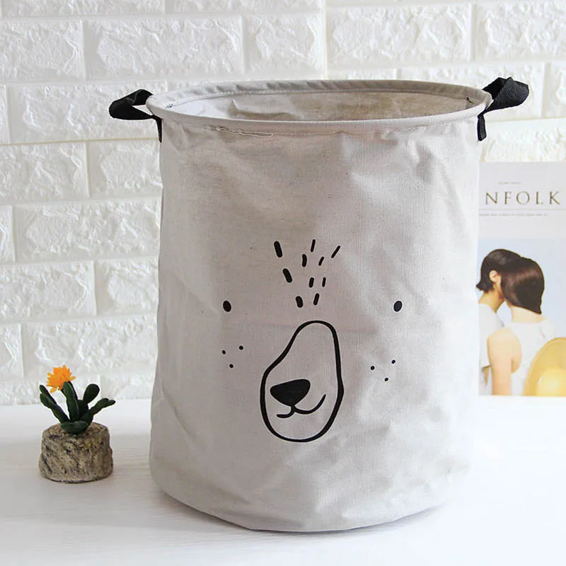 Laundry Basket Toy Storage Box Super Large Bag Cotton Washing Dirty Clothes Cartoon Lovely Big Basket Organizer Bin-4
