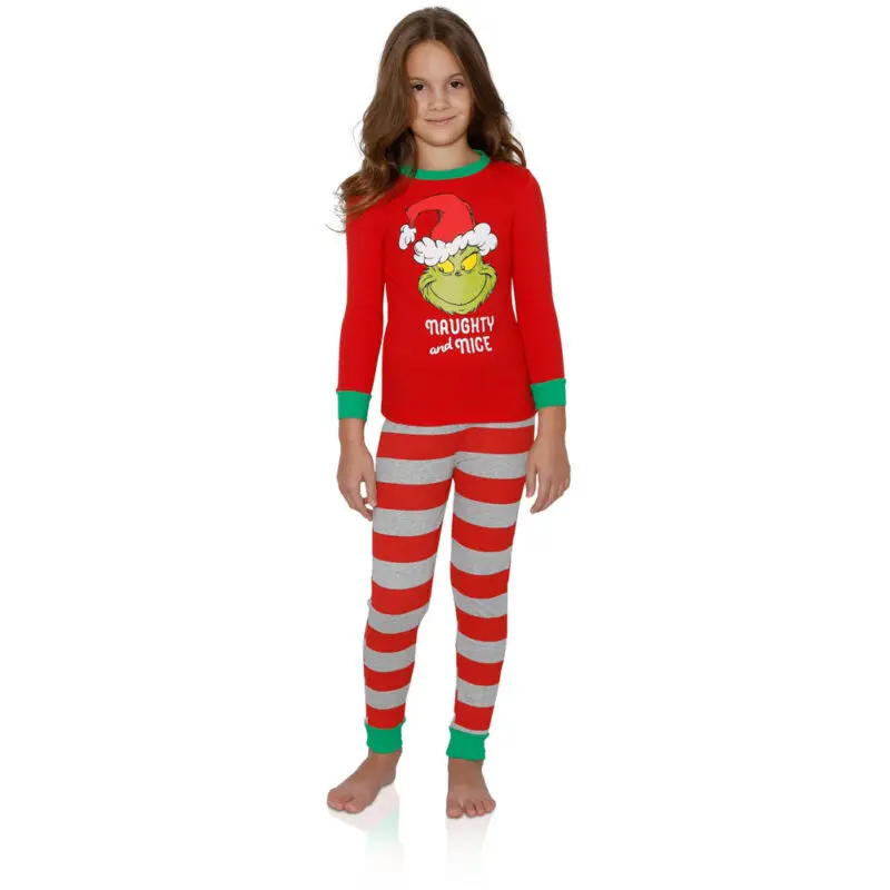 Новые Семейные одинаковые пижамы для взрослых и женщин, для мальчиков и девочек, рождественские пижамы, пижамы, пижамные комплекты, спортивный костюм, Красный Эльф, милые топы, штаны