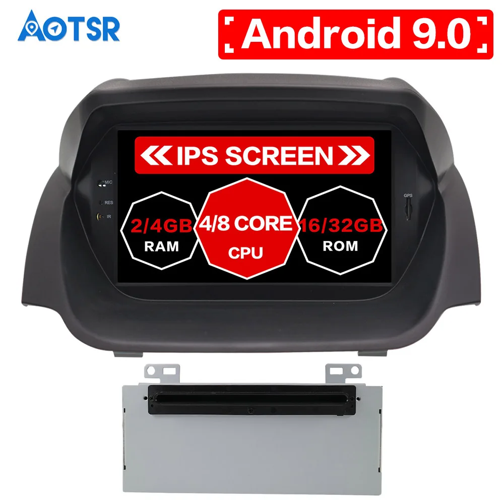 Sale Aotsr Android 9.0 GPS navigation Car DVD Player For Ford Fiesta 2013-2016 car multimedia system radio tape Car Video Players 16
