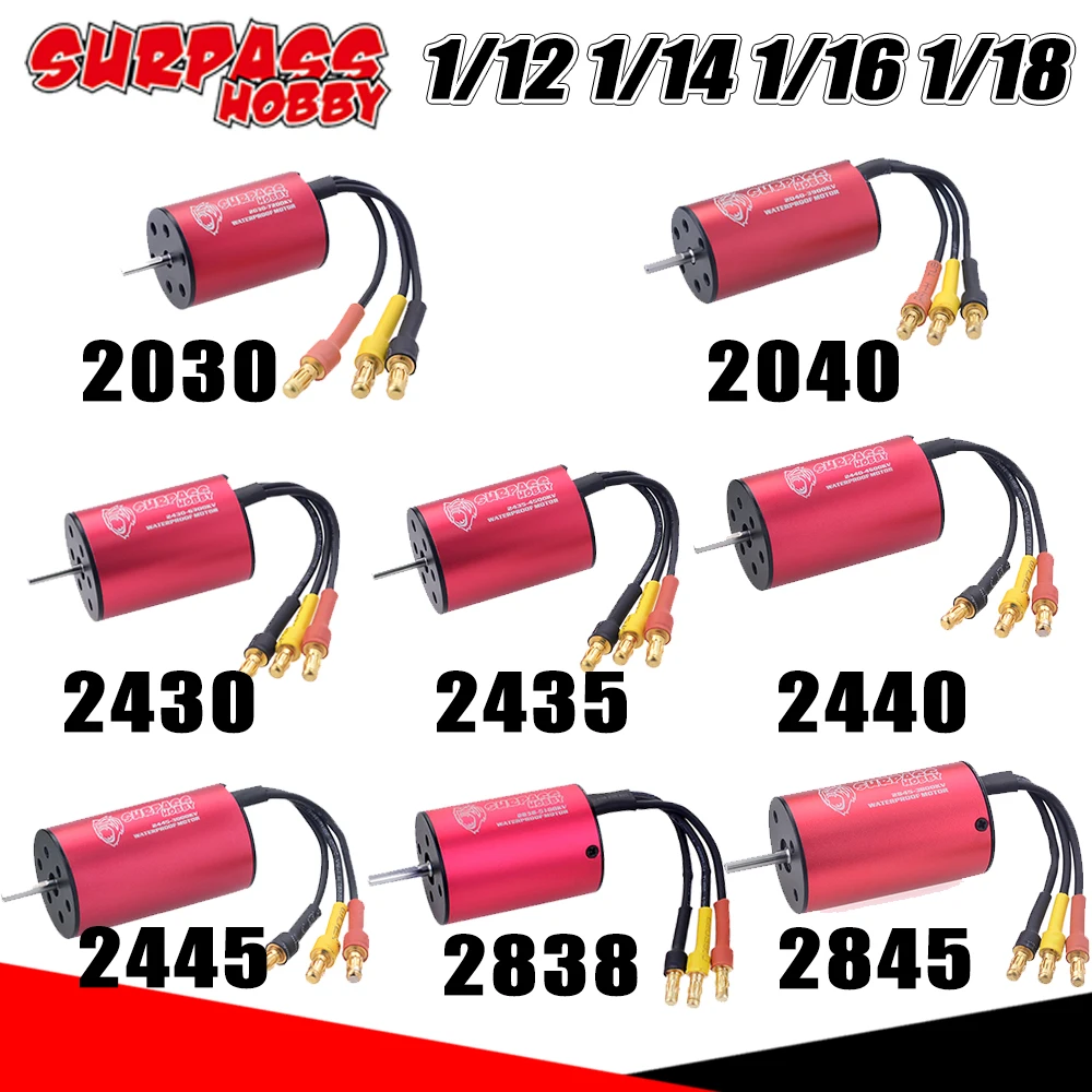 Surpass Hobby Waterproof 2845 Brushless Motor 2838 2445 2440 2435 2430 2030 2040 for 1/12 1/14 1/16 1/18 1/20 1/24 RC Car Wltoys | Игрушки и