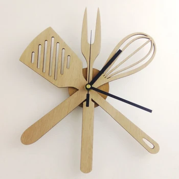 

Wood Grain Retro Kitchen Wall Clock Nordic Style Art Modern Minimalist Atmospheric Living Room Silent Quartz Wall Clock