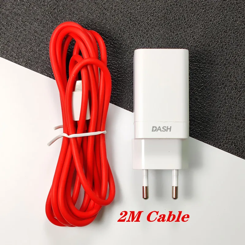 Оригинальное зарядное устройство Oneplus Dash зарядка USB настенный быстрый адаптер питания Быстрый кабель type C для Oneplus 6 6t 5t 3t 7 - Тип штекера: EU add 2m cable