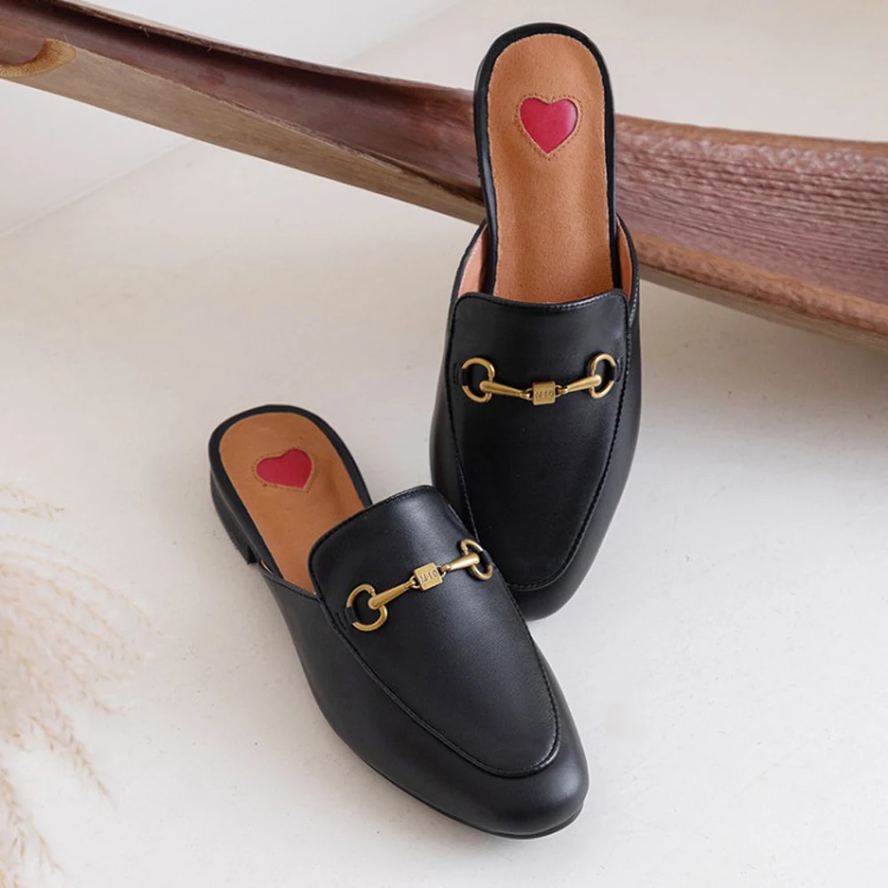 genuine leather mules