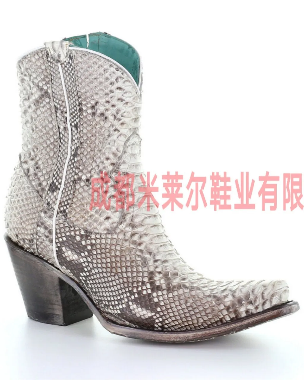 

Separate Station New Style Snakeskin Women's Pointed Toe Europe And America WOMEN'S Leather Boots Side Zipper Martin Boots Shock