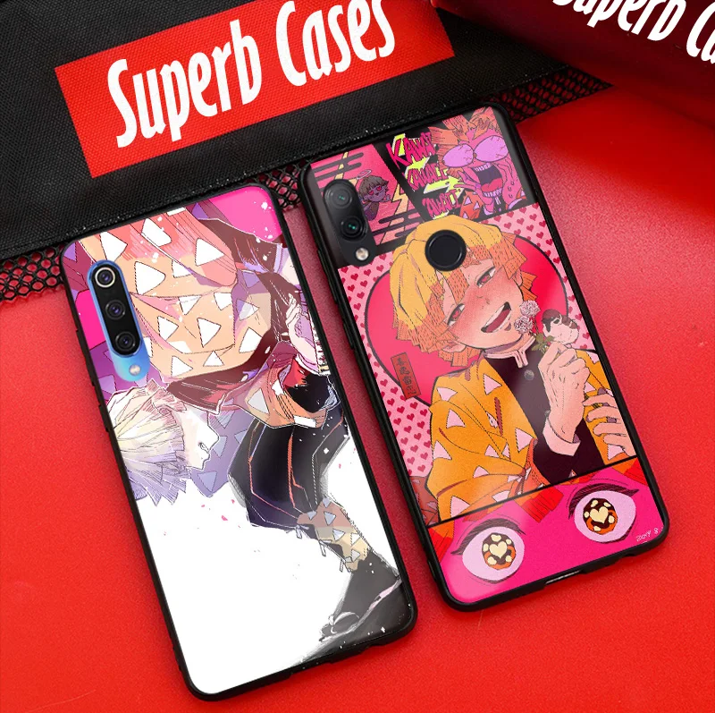 Zenitsu Agatsuma Kimetsu no Yaiba soft silicone glass phone case cover for Xiaomi Mi 8 9 SE Mix 2 2s 3 RedMi Note 5 6 7 Pro | Мобильные