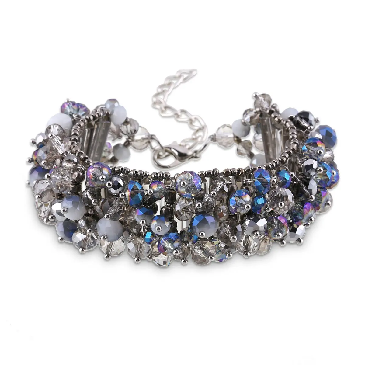 

JEWELLERY Multi-Layers Crystal Handmade Chunky Choker Necklace for Women Statement Necklace Wedding Party Jewelry