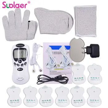 

1 Set Dual Channel 8 Tens Unit Electronic Therapy Body Neck Massager Pulse Meridian Machine Muscle Stimulator Glove Sock Bracer