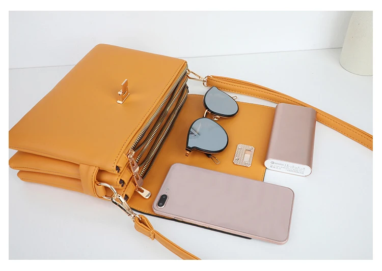 YBYT Multi-layer pocket simple fashion female flap shoulder bag handbag brand designer crossbody messenger bags for women Purse