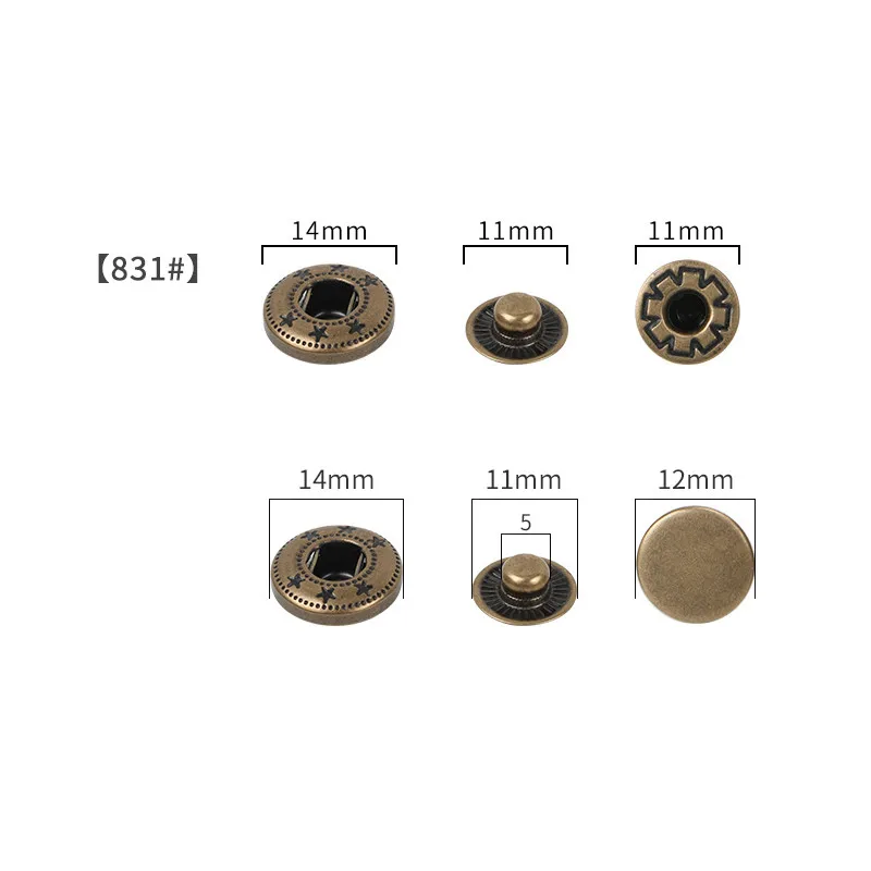 Leather Craft Snap Fasteners Kit Copper Metal Snap Buttons for Clothes  Press Studs Sewing Supplies 10mm 12mm 15mm 17mm 20mm - AliExpress