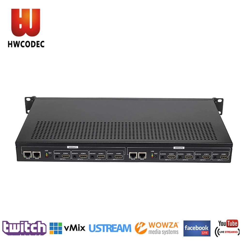 HWCODEC 1U 6 Каналы 4K 3840*2160 и 2CH 1080p H264 H265 8 канальный IP ТВ HDMI видео кодировщик Поддержка
