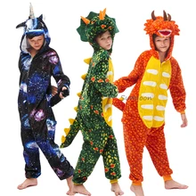 Пижамы Kigurumi для детей пижамы мальчиков и девочек детские