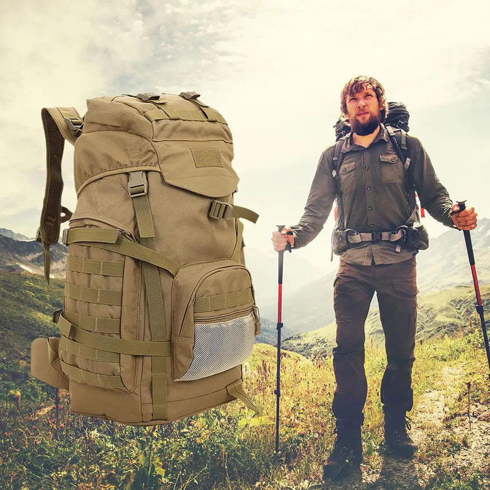 

60L Durable Large Capacity Comfortable to WearOutdoor Sport Tactical Military Rucksack Camping Hiking Travel Backpack Bag