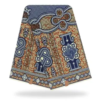 

Women Dress Material Real Ankara Wax Block Prints Fabric 6Yards/Pcs Veritable Cotton Wax Printed Fabrics 6Yards/Pcs For Sewing