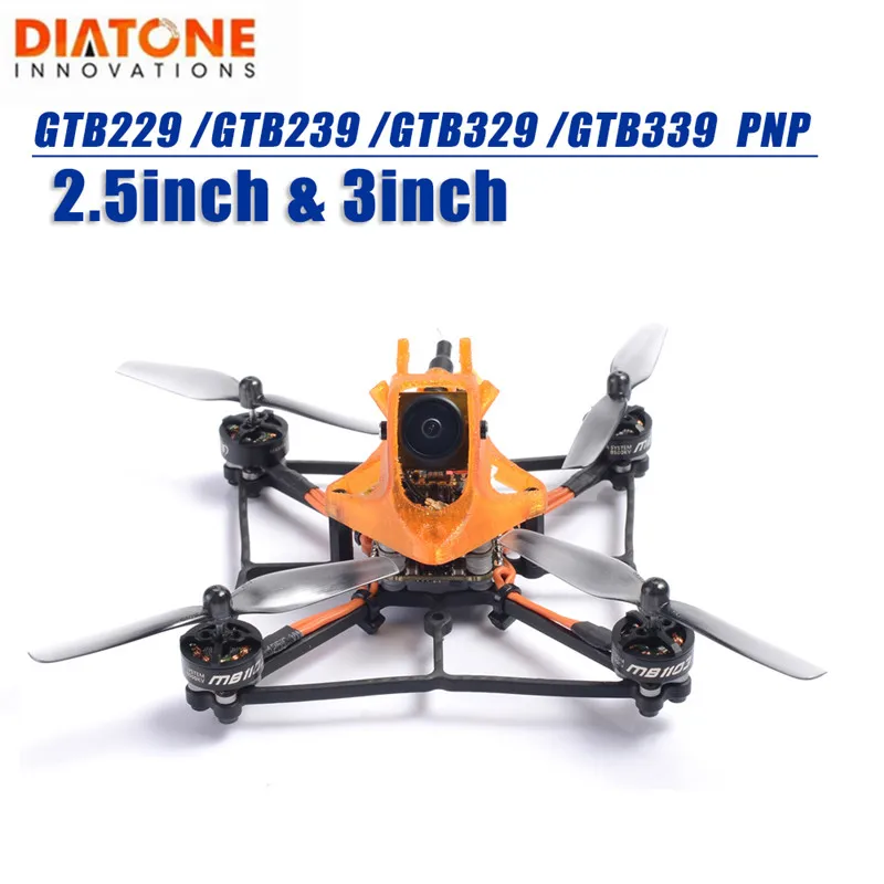 

Diatone GTB229 /GTB239 /GTB329 /GTB339 Cube 105mm 120mm 2.5Inch/3Inch 3S BOB Joint Design PNP FPV Racing RC Drone