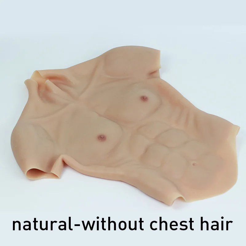 Realmaskmaste искусственные реалистичные фальшивые мускулы для мужчин актер Косплей верхняя часть боди грудные мышцы - Цвет: without chest