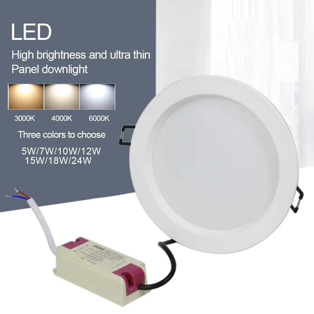 

LEDDownlight Embedded Ceiling Lamp5W7W10W12W15W18W24WIndoor Living Room Ceiling Anti-Glare Hole Lamp