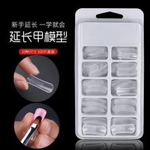 

100 Pcs Fake Nails Clear False Nails Fake Tips Artificial Full Cover Acrylic False Fake Nails for Finger Extension Nail Forms