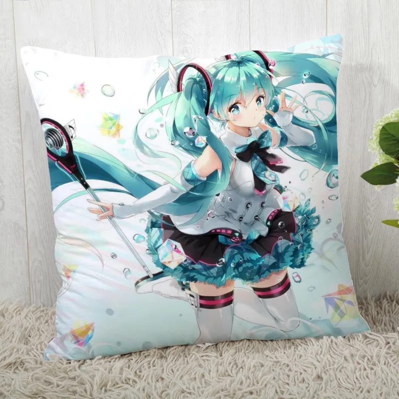 45*45 наволочка Hatsune Miku принт для свадьбы наволочка с рисунком наволочки - Цвет: Розово-красный