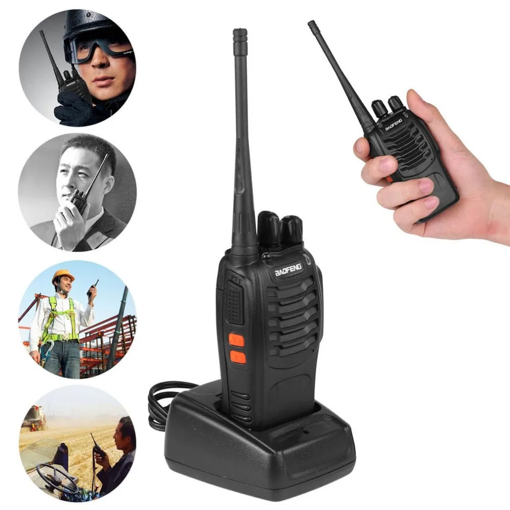 2pcs/lot Baofeng BF-888S Walkie Talkie UHF Two Way Radio 888s UHF 400-470MHz 16CH Portable Transceiver Comunicador