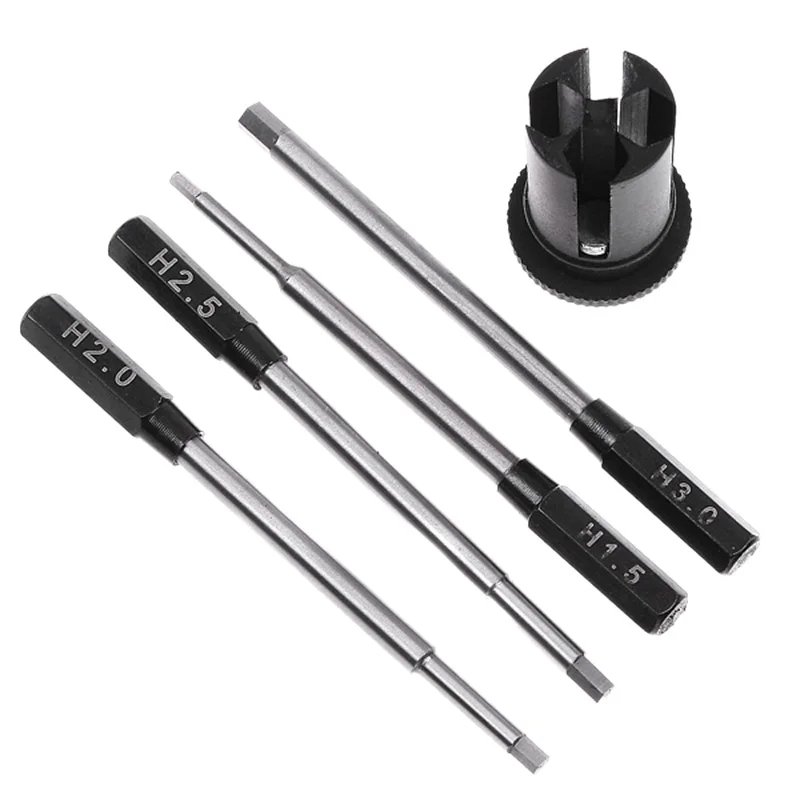4 In 1 Hexagon Head Screw Driver Hex Screwdriver Tools Set Kit H1.5 H2.0 H2.5 H3.0mm For Rc Helicopter Car Tools