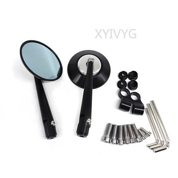 

Street Sports Round Mirror Motorcycle Rear View Mirror For Rizoma Honda Hyosung Triumph Suzuki Yamaha BMW Blue Glass Screw Black
