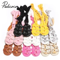 Pudcoco Toddlers Newborn Infant Baby Girl Bandage Pram Shoes Girl Bandage summer Sandals Shoes 1